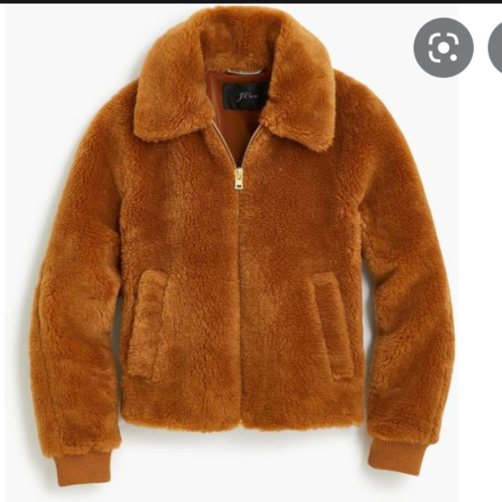 Plush fleece bomber jacket